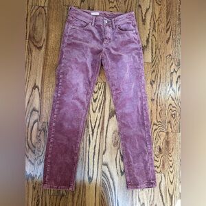 Pilcro Slim Corduroy Jeans in Mauve Pink